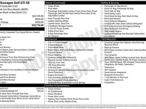 Used 2020 Volkswagen GTI SE FWD image 31