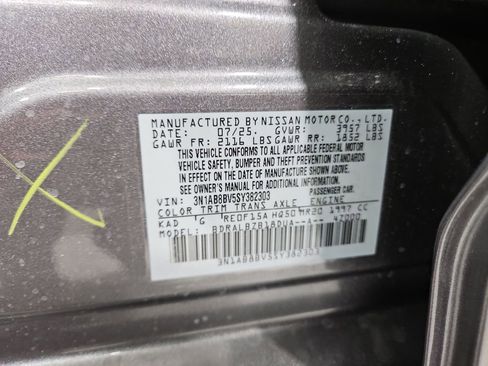 New 2025 Nissan Sentra S w/ Trunk Package image 29