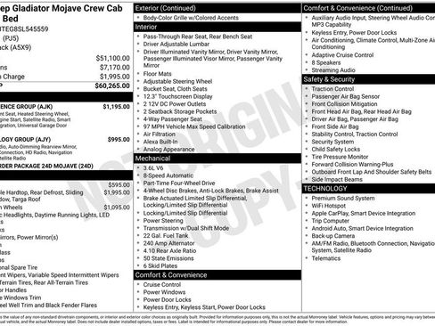 New 2025 Jeep Gladiator Mojave w/ Convenience Group image 6