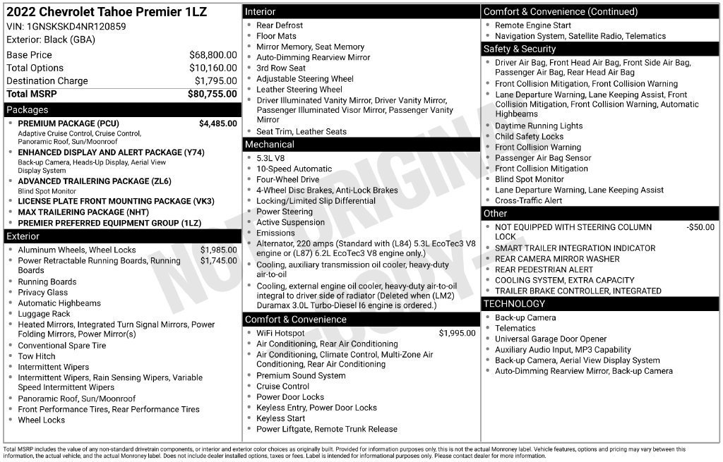 Certified 2022 Chevrolet Tahoe Premier w/ Premium Package AWD/4WD image 2