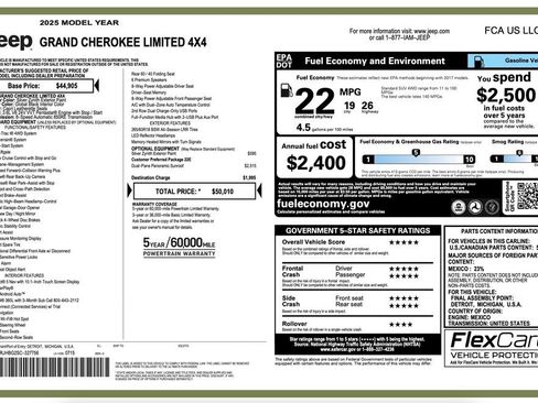Used 2025 Jeep Grand Cherokee Limited AWD/4WD image 8