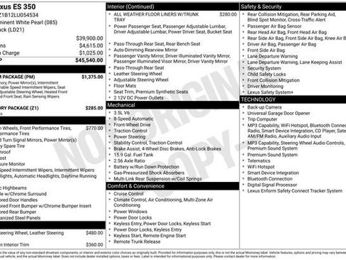 Used 2020 Lexus ES 350 w/ Premium Package FWD image 12