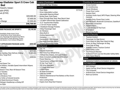 New 2026 Jeep Gladiator Sport AWD/4WD image 38