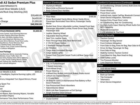 Used 2023 Audi A3 2.0T Premium Plus w/ Premium Plus Package FWD image 7
