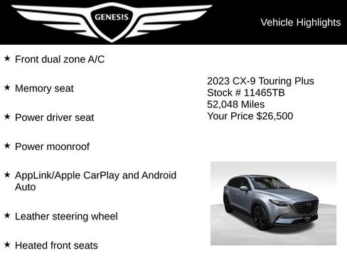 Used 2023 MAZDA CX-9 Touring Plus AWD/4WD image 5