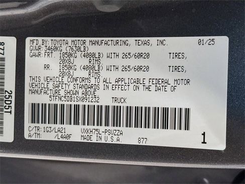 New 2025 Toyota Tundra Platinum image 26