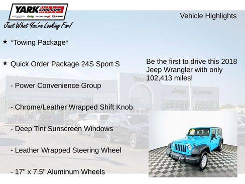 Certified 2018 Jeep Wrangler Unlimited Sport S image 13