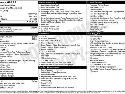 Used 2017 Genesis G80 3.8 w/ Option Group 02 AWD/4WD image 45
