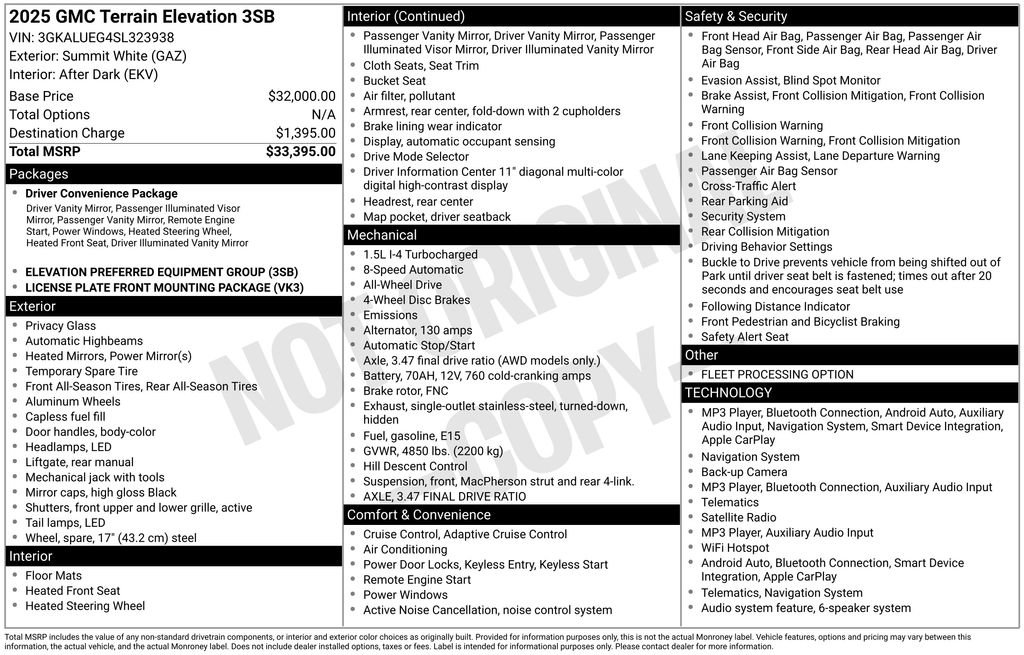 Certified 2025 GMC Terrain Elevation AWD/4WD image 37