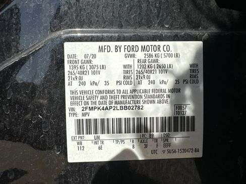 Used 2020 Ford Edge ST w/ Equipment Group 401A AWD/4WD image 11