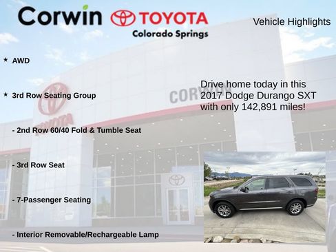 Used 2017 Dodge Durango SXT w/ 3rd Row Seating Group AWD/4WD image 6
