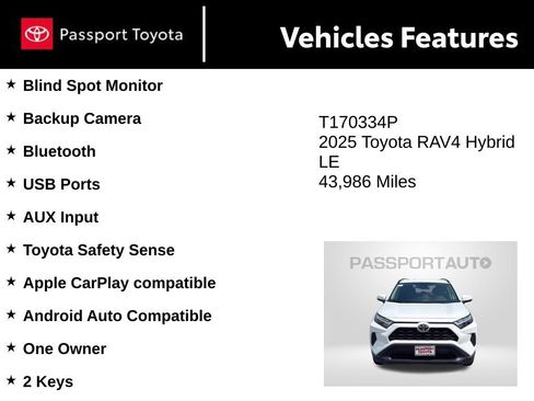Used 2025 Toyota RAV4 LE AWD/4WD image 10