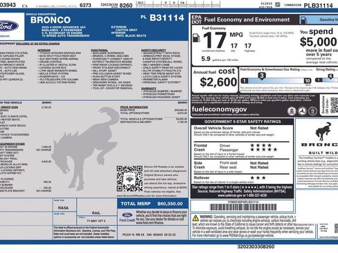 Used 2023 Ford Bronco Badlands w/ Sasquatch Package AWD/4WD image 3
