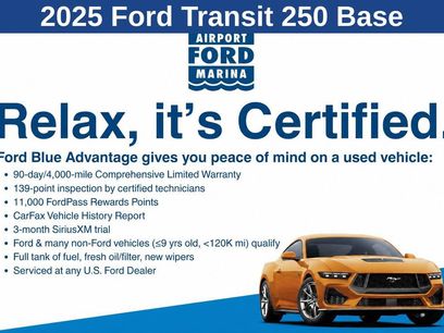 Certified 2025 Ford Transit 250 Low Roof w/ Exterior Upgrade Package