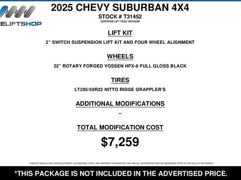 Used 2025 Chevrolet Suburban High Country image 2