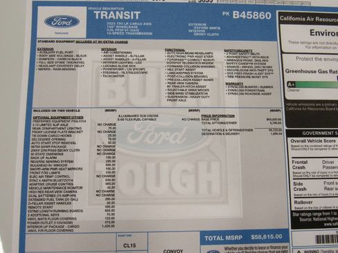 Used 2023 Ford Transit 150 150 AWD 3dr LWB Low Roof Cargo w/ Interior Upgrade Package image 9