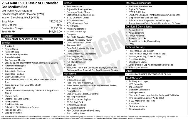 Used 2024 RAM 1500 Classic SLT AWD/4WD image 3