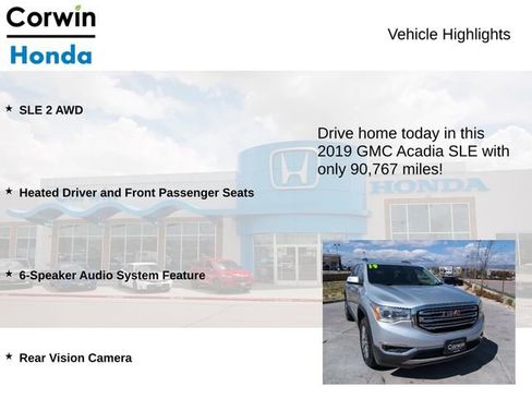 Used 2019 GMC Acadia SLE AWD/4WD image 6