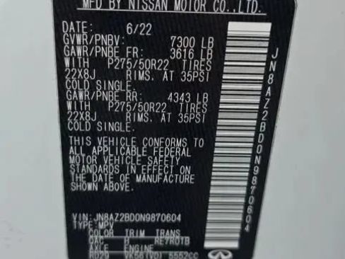 Used 2022 INFINITI QX80 Sensory w/ Cargo Package RWD image 58