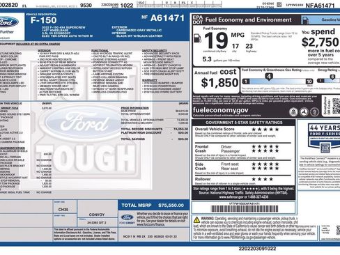 Used 2022 Ford F150 Platinum w/ Equipment Group 701A High image 5