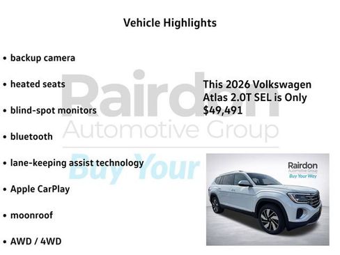 New 2026 Volkswagen Atlas SEL AWD/4WD image 5