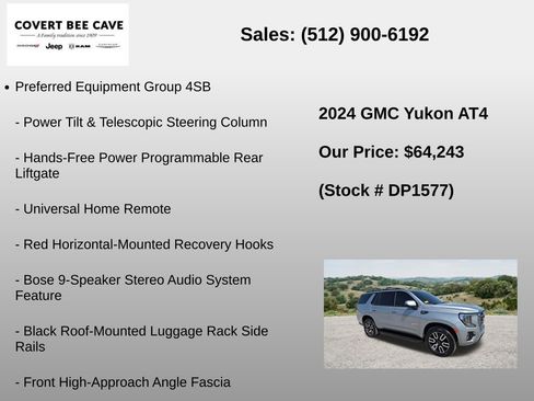 Used 2024 GMC Yukon AT4 w/ Technology Package AWD/4WD image 18