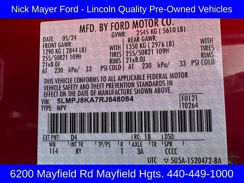 Used 2024 Lincoln Nautilus Reserve w/ Equipment Group 202A image 36