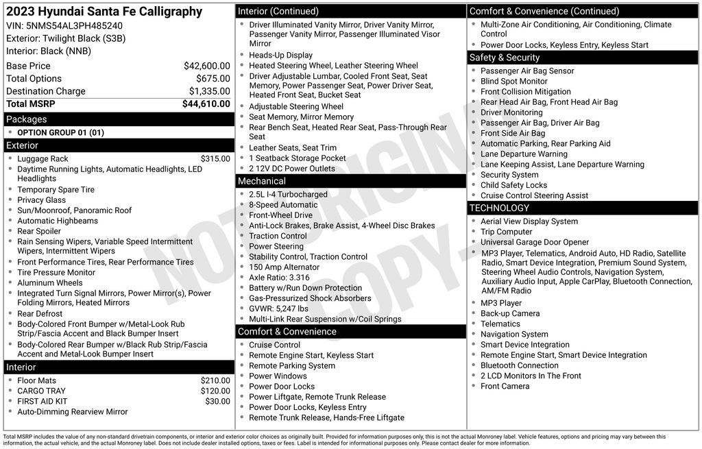 Certified 2023 Hyundai Santa Fe Calligraphy FWD image 33