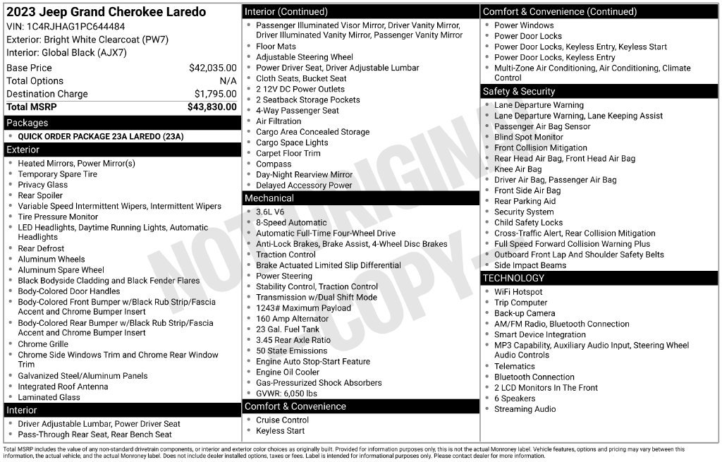 Used 2023 Jeep Grand Cherokee Laredo AWD/4WD image 28
