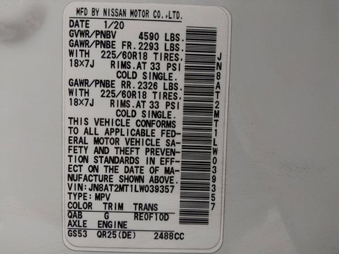 Used 2020 Nissan Rogue SV w/ Sun & Sound Touring Package FWD image 33