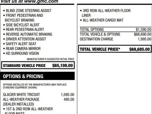 Certified 2026 GMC Acadia Denali Ultimate w/ LPO, All-Weather Package AWD/4WD image 2