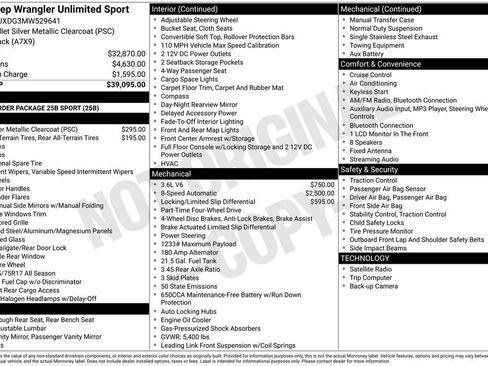 Used 2021 Jeep Wrangler Unlimited Sport image 2