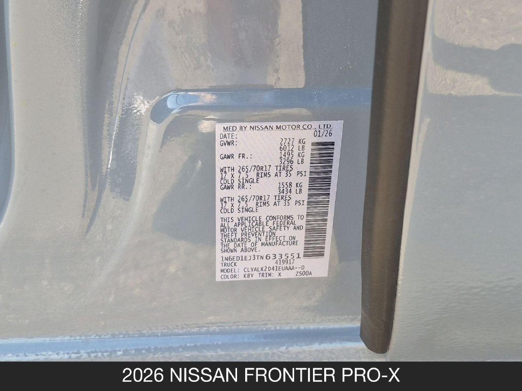 Certified 2026 Nissan Frontier Pro-X w/ Tow Package RWD image 24