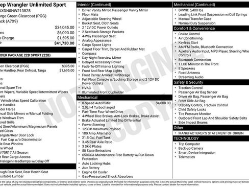 Used 2022 Jeep Wrangler Unlimited Sport AWD/4WD image 36