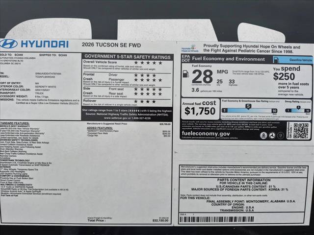 New 2026 Hyundai Tucson SE FWD image 17