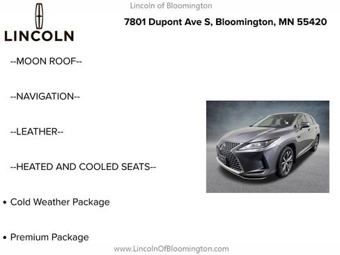 Used 2020 Lexus RX 350 AWD w/ Premium Package image 5