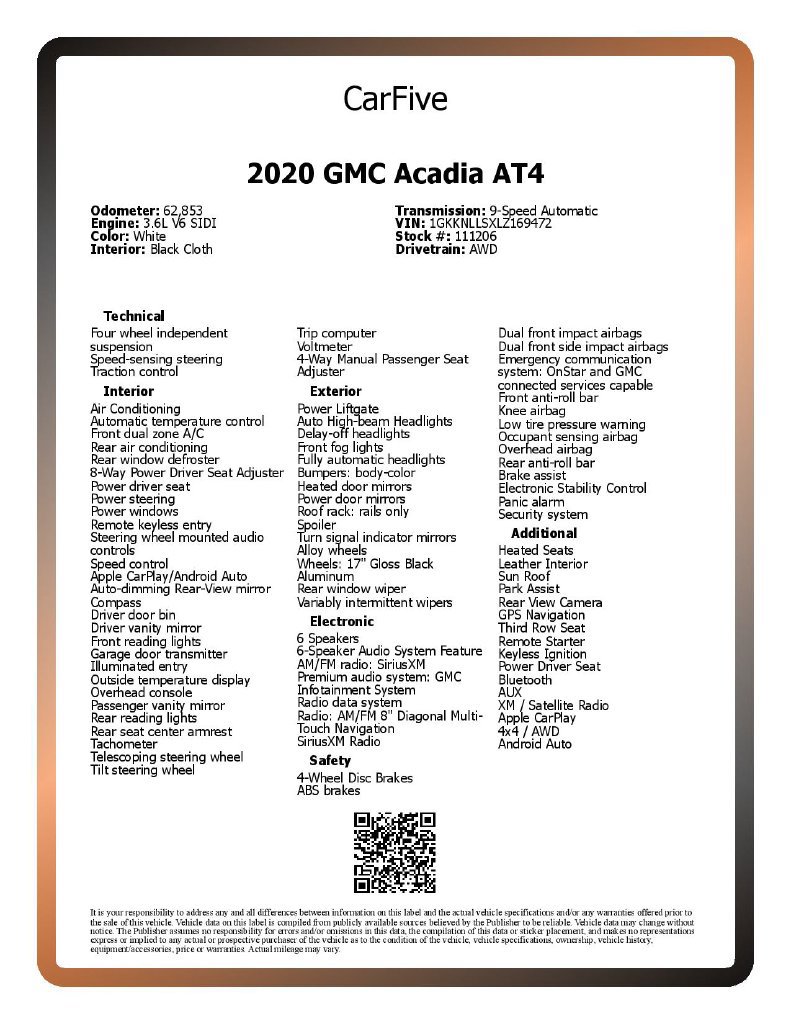 Used 2020 GMC Acadia AT4 w/ GMC Pro Grade Package AWD/4WD image 30