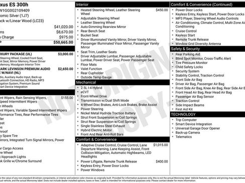 Used 2016 Lexus ES 300h 300h w/ Ultra Luxury Package image 3