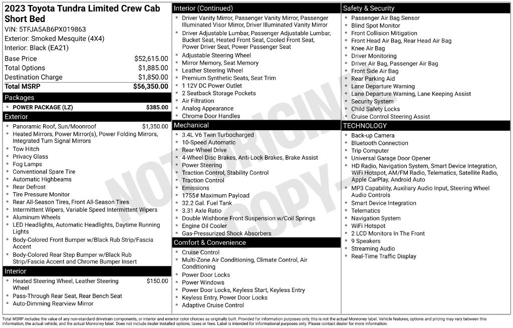 Used 2023 Toyota Tundra Limited w/ Power Package RWD image 35