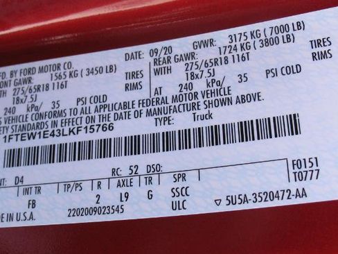 Used 2020 Ford F150 XLT w/ Equipment Group 302A Luxury AWD/4WD image 57