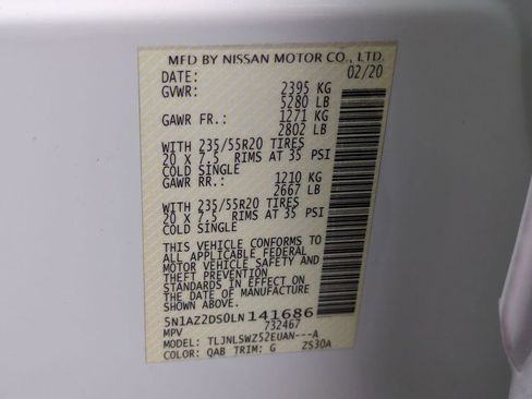 Used 2020 Nissan Murano Platinum w/ Cargo Package image 33