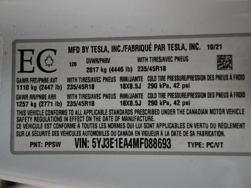 Used 2021 Tesla Model 3 Standard Range Plus RWD image 43