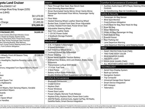 Used 2025 Toyota Land Cruiser w/ Premium Package AWD/4WD image 45