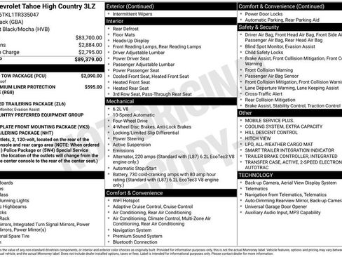 New 2026 Chevrolet Tahoe High Country w/ Sun And Tow Package AWD/4WD image 17