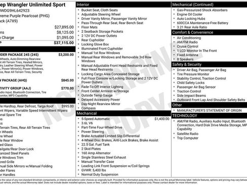 Used 2017 Jeep Wrangler Unlimited Sport w/ Quick Order Package 24S image 4