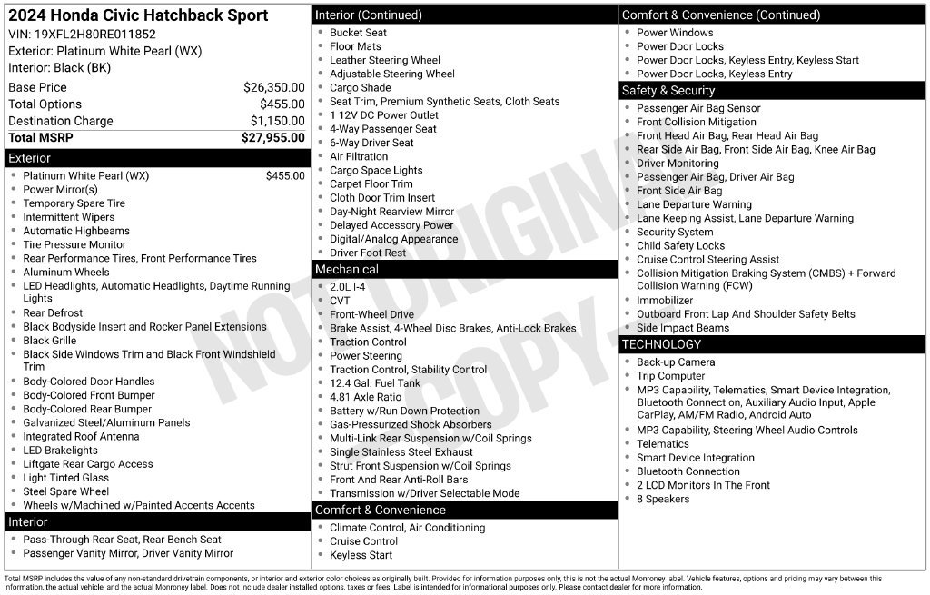 Certified 2024 Honda Civic Sport image 38