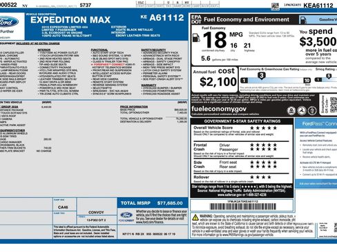 Used 2019 Ford Expedition Max Limited w/ Equipment Group 302A AWD/4WD image 2