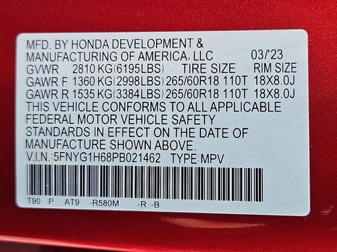 Certified 2023 Honda Pilot TrailSport image 32