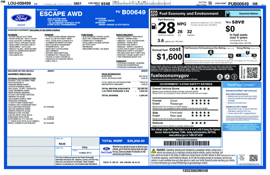 Used 2023 Ford Escape Active w/ Tech Pack #2 AWD/4WD image 39