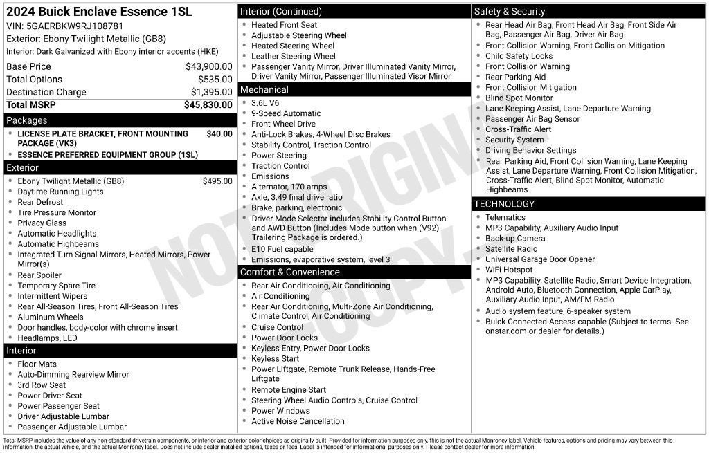 Used 2024 Buick Enclave Essence FWD image 38